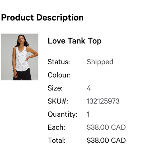 Lululemon Love Tank Top Size 4 - Picture 5 of 5